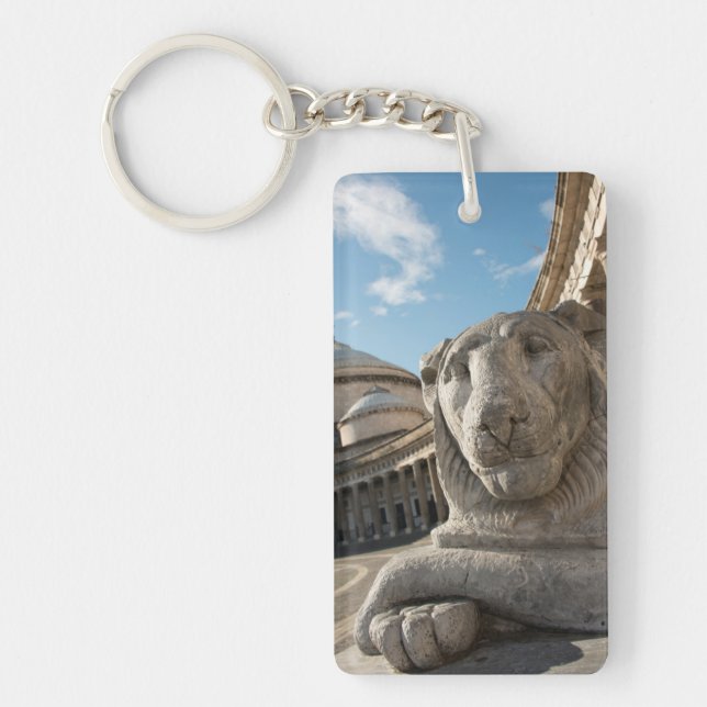 Lion statue in front of San Francesco di Paola Key Ring (Front)