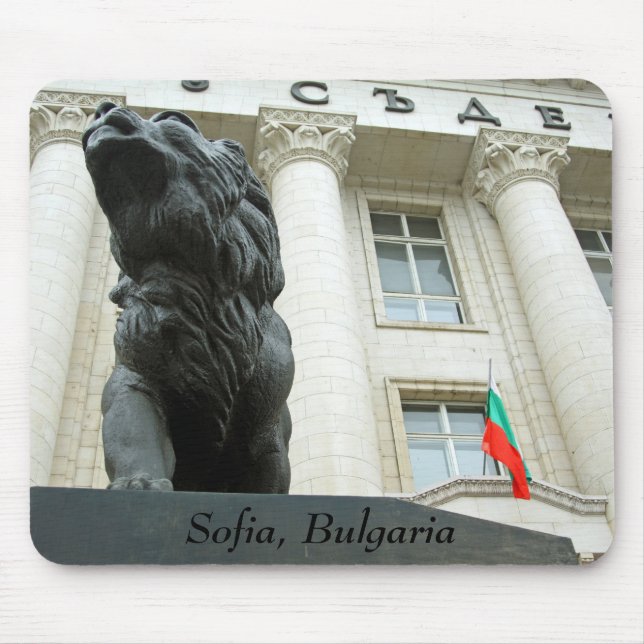 Lion statue, Sofia, Bulgaria Mouse Mat (Front)