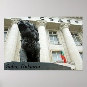 Lion statue, Sofia, Bulgaria Poster