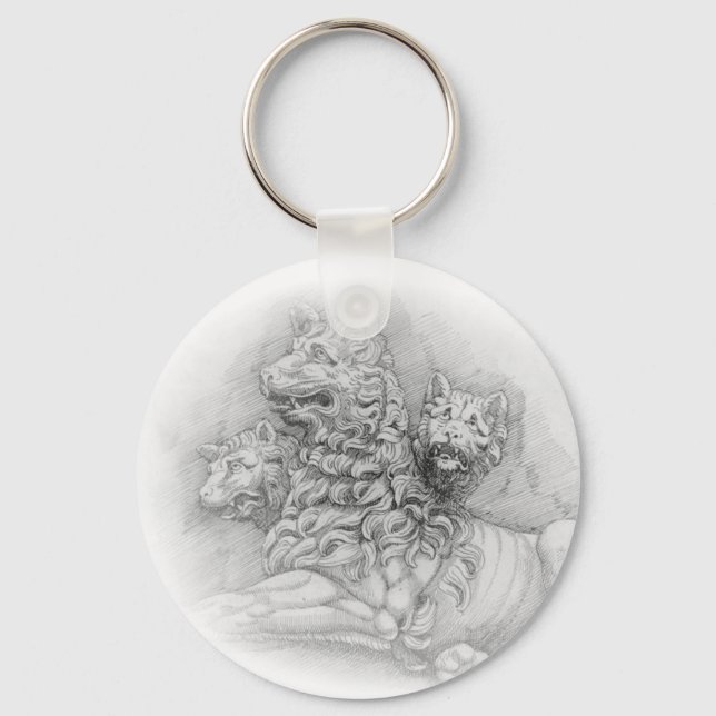 Lion statue study - Pierre Jacques Keychain (Front)