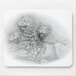 Lion statue study - Pierre Jacques mousepad