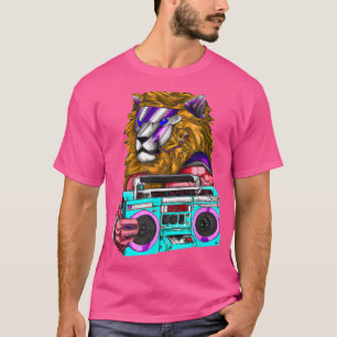 Lion Stereo Techno Cool Lion Dj Music Retro 1646 T-Shirt