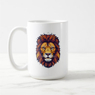 lion sticker coffee mug