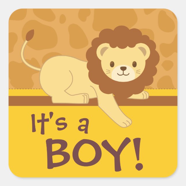 Lion sticker "It's a boy!" (Front)