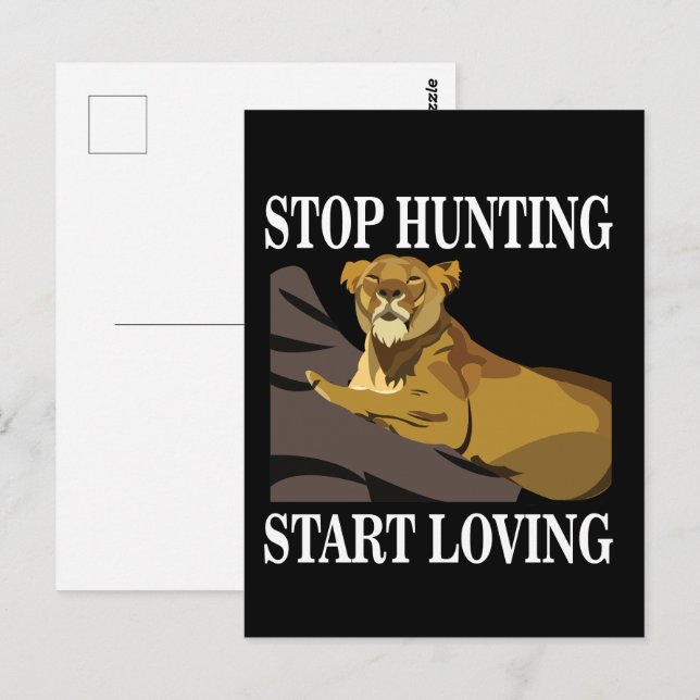 Lion Stop Hunting Start Loving  Postcard (Front/Back)