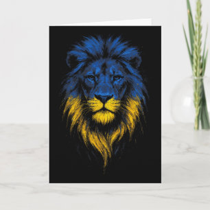 Lion Strength Art Ukrainian Flag Ukraine Card