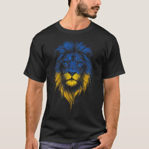 Lion Strength Art Ukrainian Flag Ukraine T-Shirt