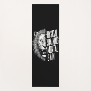 Lion Strength Motivation Fitness Design Yoga Mat