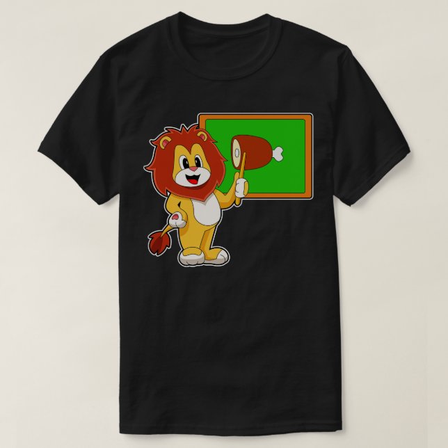 Lion Teacher Pointer Meat T-Shirt (Design Front)