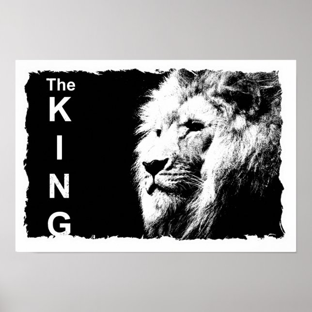 Lion Template Nature Animal The King Trendy Poster (Front)