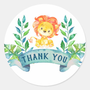 Lion thank you, Lion Classic Round Sticker