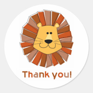 Lion Thank You Stickers