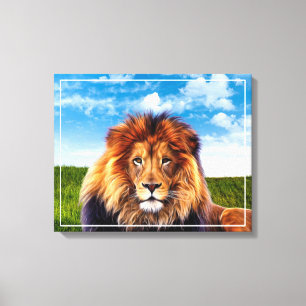 Lion The King of Forest-15475 Canvas Print