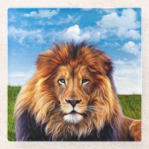 Lion The King of Forest-15475 Glass Coaster