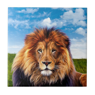 Lion The King of Forest Tile