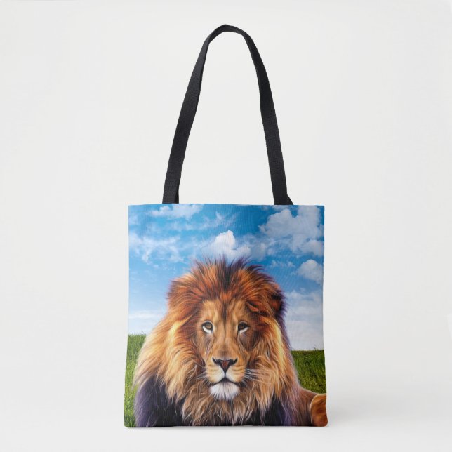 Lion The King of Forest Tote Bag (Front)