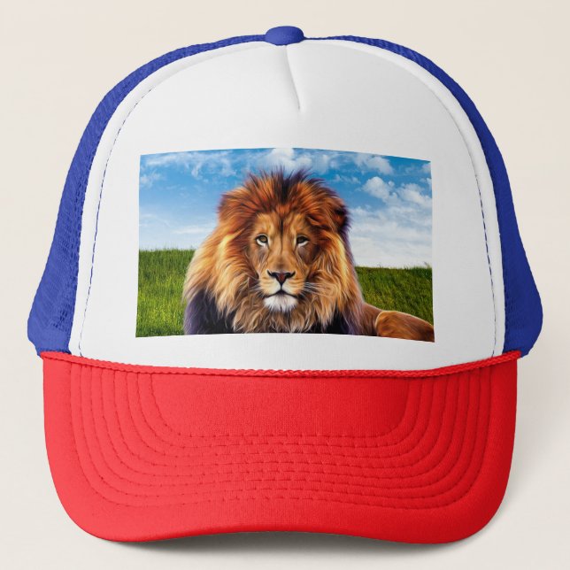 Lion The King of Forest Trucker Hat (Front)