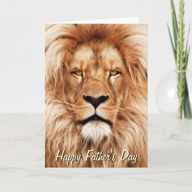 Lion The King Photo Painting Father's Day Card (Front)