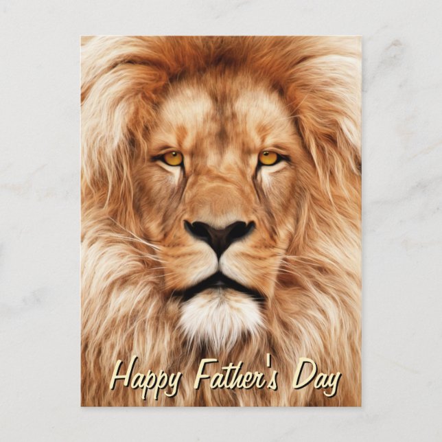 Lion The King Photo Painting Father's Day Postcard (Front)