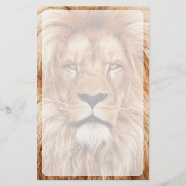 Lion The King Photo Painting Stationery (Front)