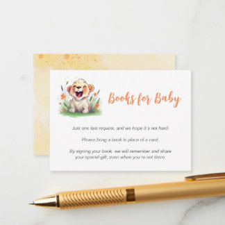 Lion Themed Baby Shower Books for Baby Enclosure Card