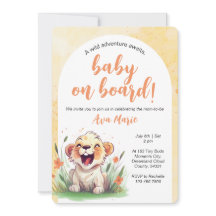Lion Themed Baby Shower Invitation