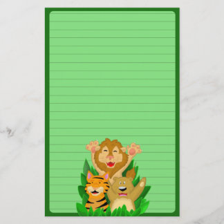 Lion Tiger and Bear Stationery (Ruled)