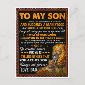 Lion To My Son I Closed My Eyes For A Moment-Dad  Postcard