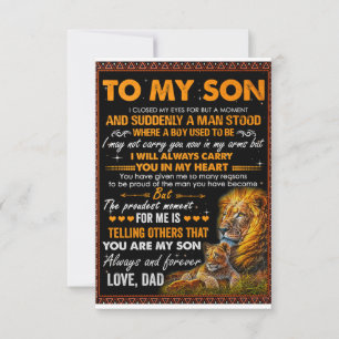 Lion To My Son I Closed My Eyes For A Moment-Dad Thank You Card
