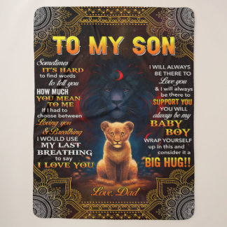 Lion To My Son Sometimes It's Hard Dad Sherpa Blanket