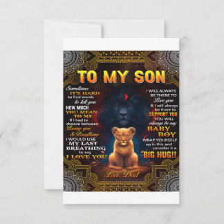 Lion To My Son Sometimes It's Hard Dad Thank You Card