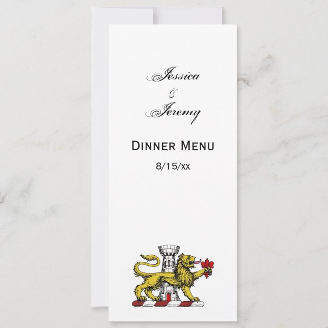 Lion Tower Fleur de Lis Crest Emblem C Invitation (Front)