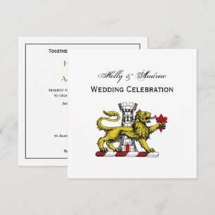 Lion Tower Fleur de Lis Crest Emblem C Invitation