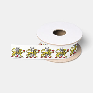 Lion Tower Fleur de Lis Crest Emblem C Satin Ribbon