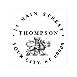 Lion Tower Fleur de Lis Crest Emblem C Self-inking Stamp