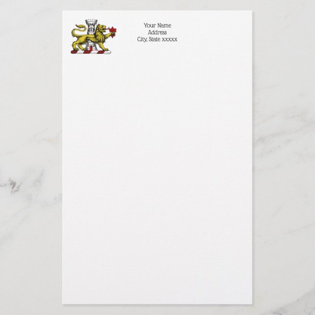 Lion Tower Fleur de Lis Crest Emblem C Stationery (Front)