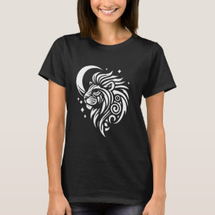 Lion Tribal Big Cat Wildlife - Animal Moon Phases T-Shirt