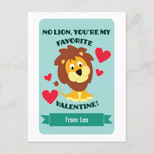Lion Valentine Classrom Holiday Postcard