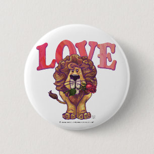 Lion Valentine's Day 6 Cm Round Badge