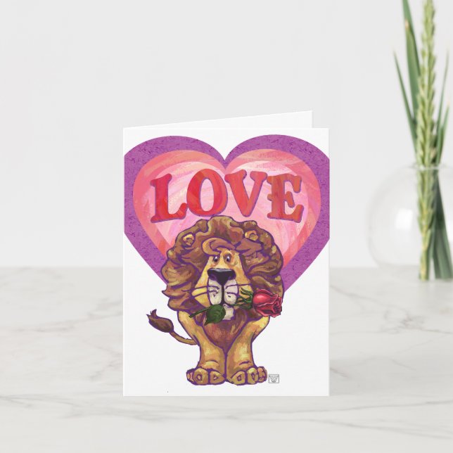 Lion Valentine's Day Holiday Card (Front)