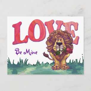 Lion Valentine's Day Holiday Postcard