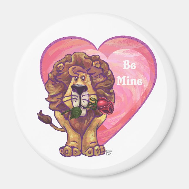 Lion Valentine's Day Magnet (Front)