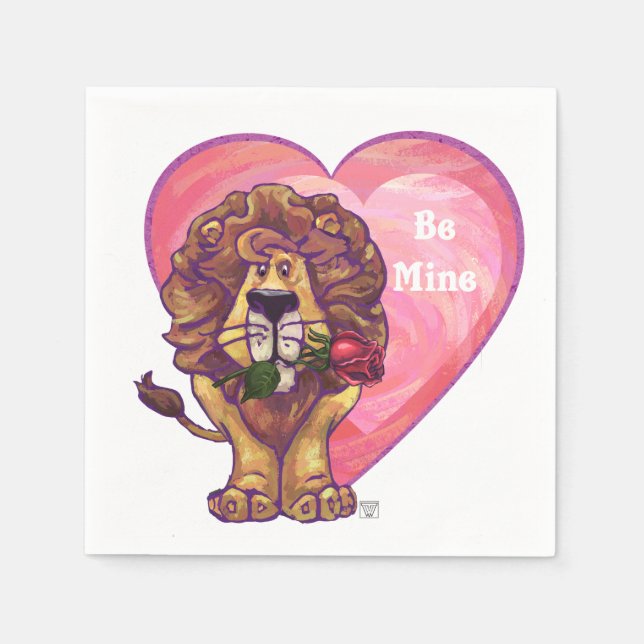 Lion Valentine's Day Napkin (Front)