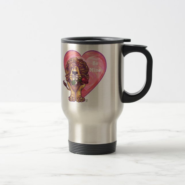 Lion Valentine's Day Travel Mug (Right)