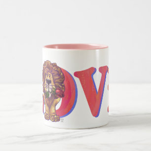 Lion Valentine's Day Two-Tone Coffee Mug