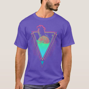 Lion Vaporwave Synthwave 90s 80s Sunset boy T-Shirt