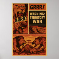 Lion vs Hyena – Territory War Comic Panel