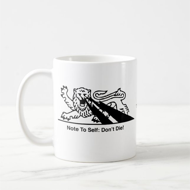 Lion w/Lightning Bolts { Black 1 } Coffee Mug (Left)