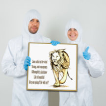 "Lion walk in the wind" encouragement