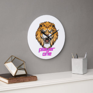 lion wall clock